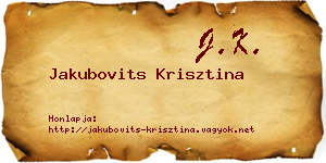 Jakubovits Krisztina névjegykártya