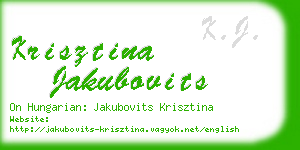 krisztina jakubovits business card